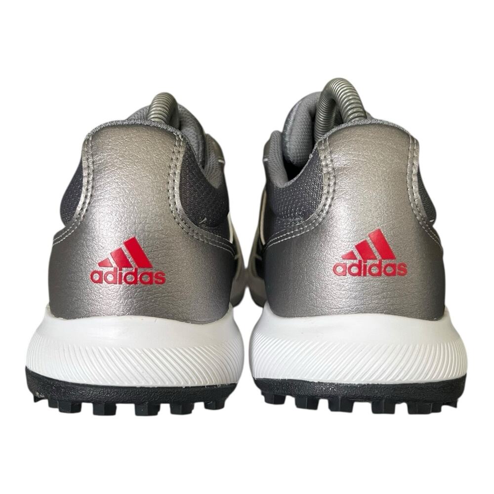 Adidas Tech Response Mens Golf Shoes Silver White Red Spiked Sneakers Low Top - Picture 4 of 5